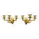 Pair of sconces period Consulate (18th) in gilded bronze with two patinas