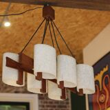 Teak & Perspex granite chandelier (60s)