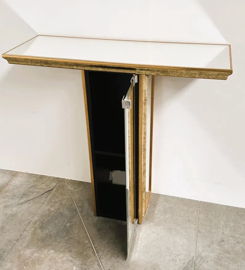 Vintage Deknudt Mirror Console with Hidden Cabinet, Belgium, 1970s