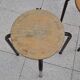 3 wooden and tube school stools