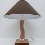Mid-century Moden Italian Plexiglass and Silver Table Lamp, 1970s
