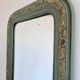 Large antique French Louis Philippe mirror – green and gold, late 19th century
