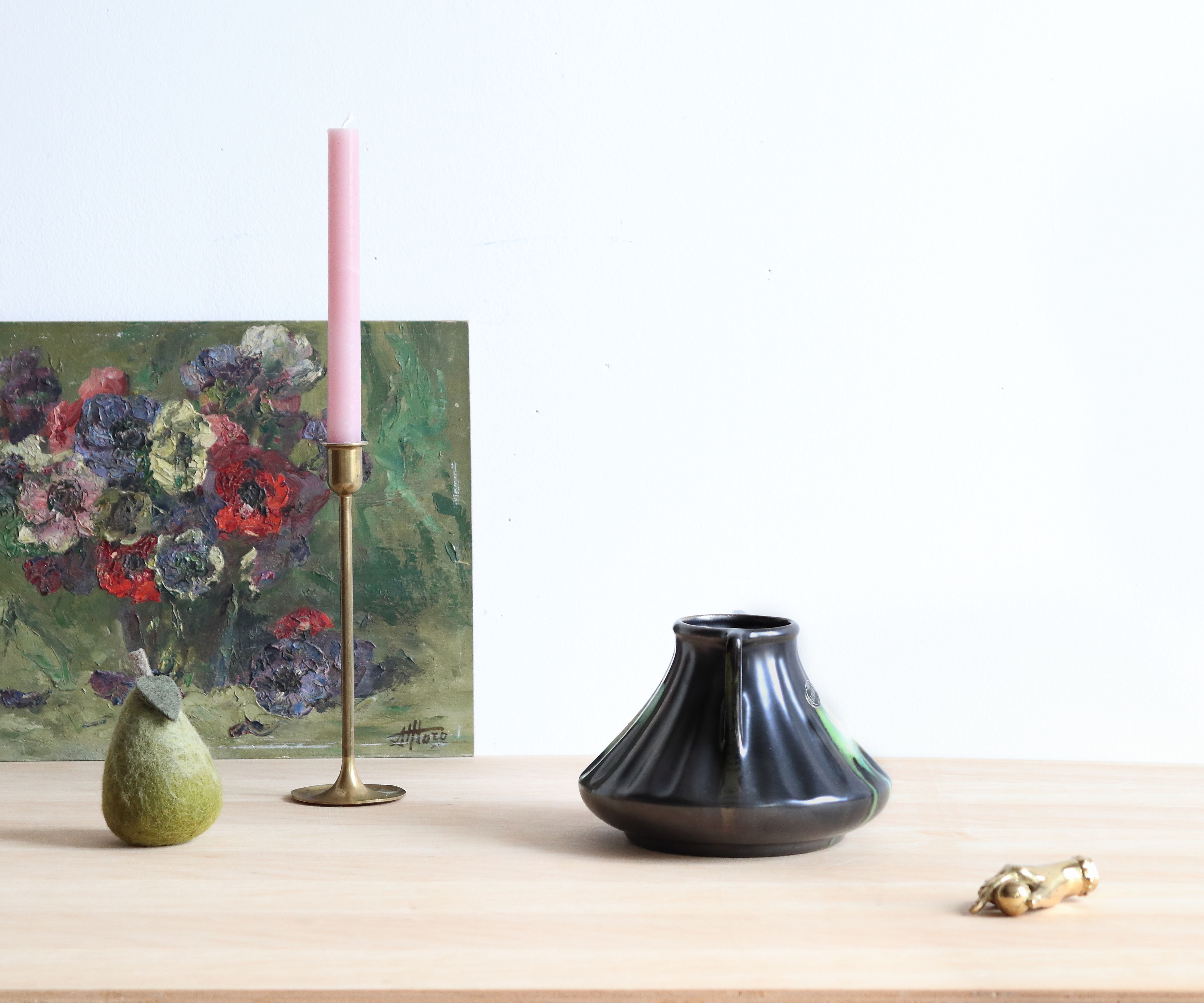 Thulin Airain flamed stoneware vase with handles, Belgium, Art Deco period