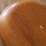 Tabouret vintage en teck et métal 1960