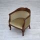 1960s, Danish side/children's armchair, light green furniture velour, oak w