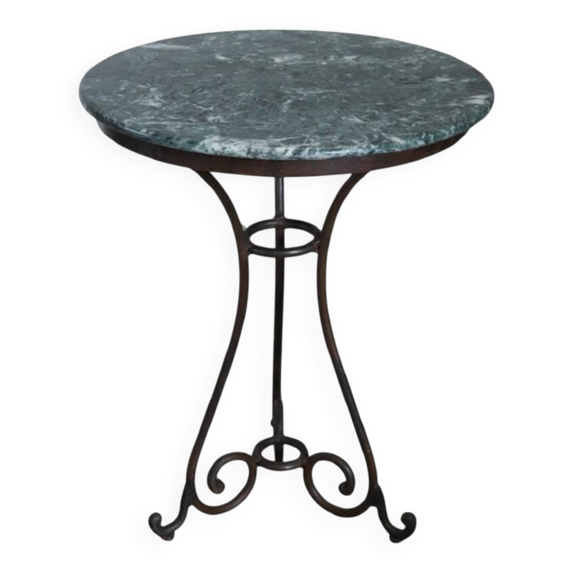 Iron and marble vintage side table, Italy 1980s
