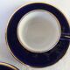 Lot de 3 tasses, soucoupes et d'un pot à lait bleues marine en porcelaine Delaunay