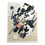 Original lithograph by Alain Le Yaouanc l'air 1978