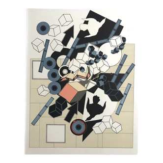 Original lithograph by Alain Le Yaouanc l'air 1978