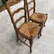 2 chaises provençales en bois sculpté et assise paille