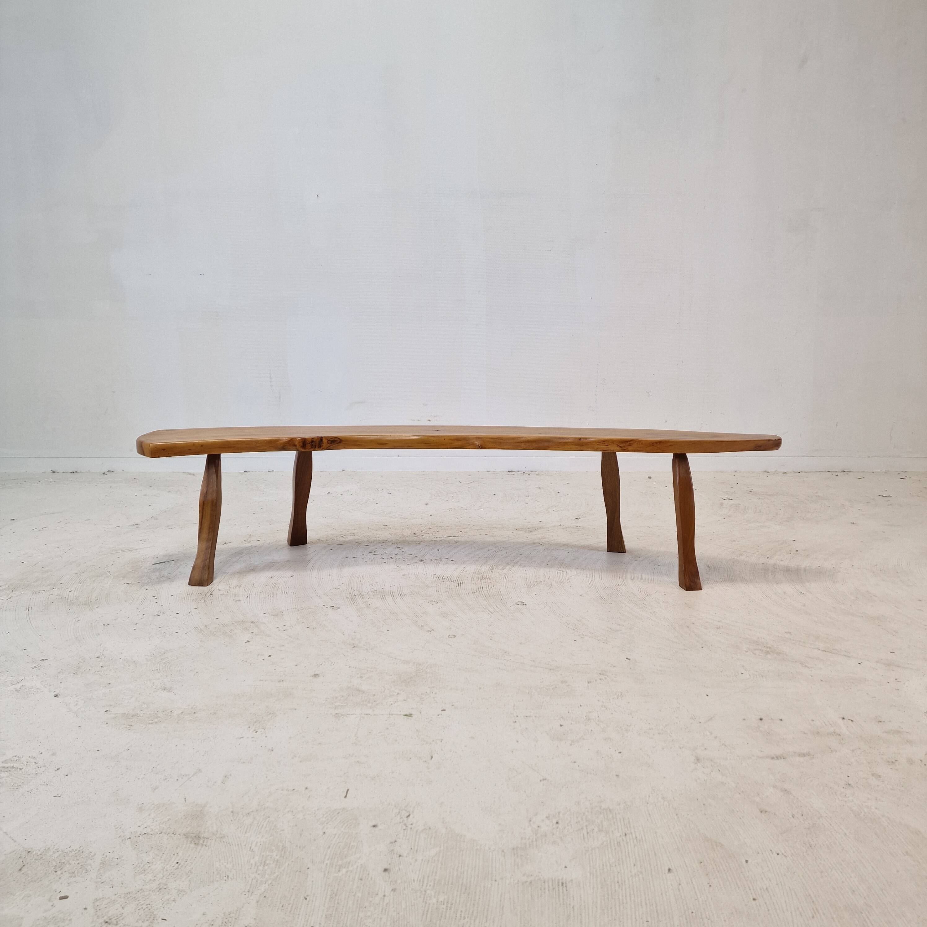 Wooden Tree Trunk Bench, France 1960s