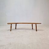 Banc en tronc d'arbre en bois, France 1960