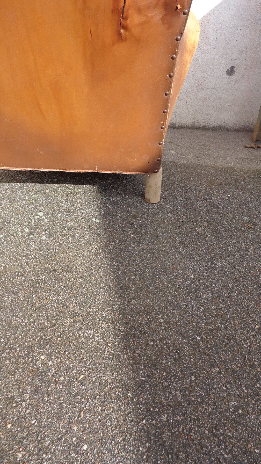 Mustache leather club chair