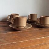 4 tasses à café en grès