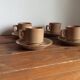 4 stoneware coffee cups