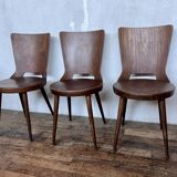 Trio of vintage retro Dove Baumann chairs 1960