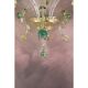 Applique murale en verre de Murano floral classique de luxe — rose et vert vénitien