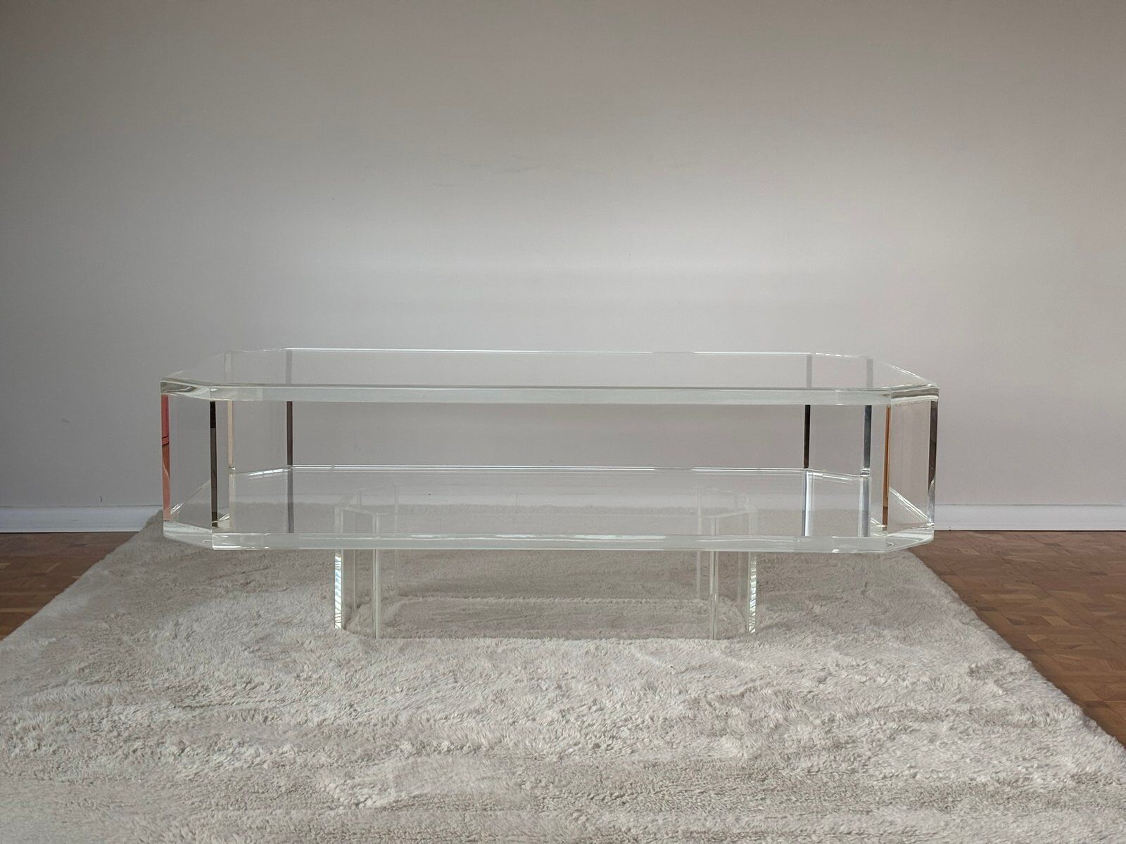 Table basse en verre acrylique transparent