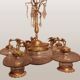 Large Gothic brass chandelier with 6 lights, 1940s.
