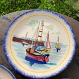 Quimper de Bretagne decorative plates with vintage characters