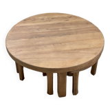 Circular elm coffee table from the 1950s