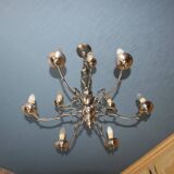 2-stage suspension/chandelier, silver bronze, 6+3 arms candles