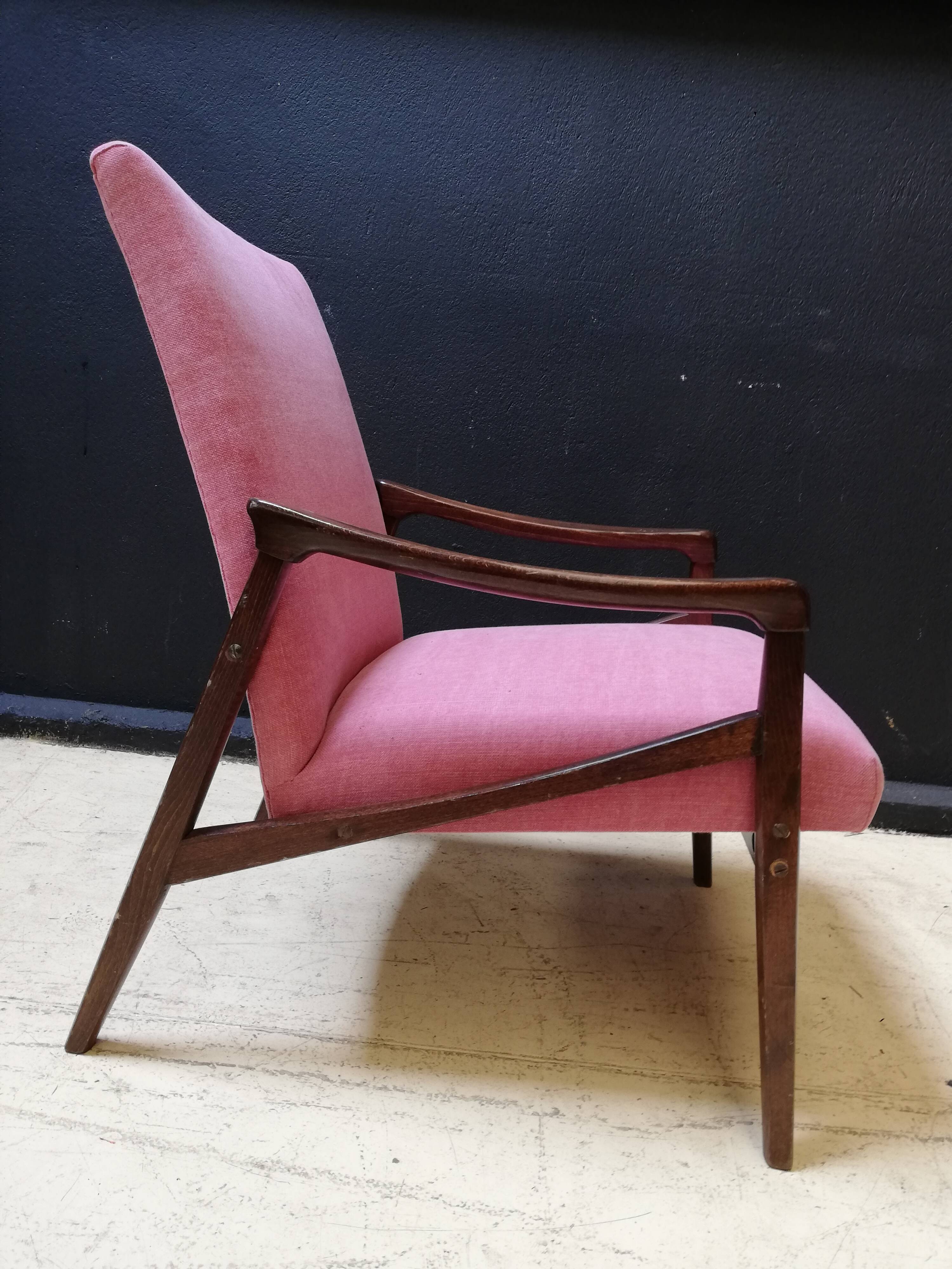 Pair of armchairs pink, czech