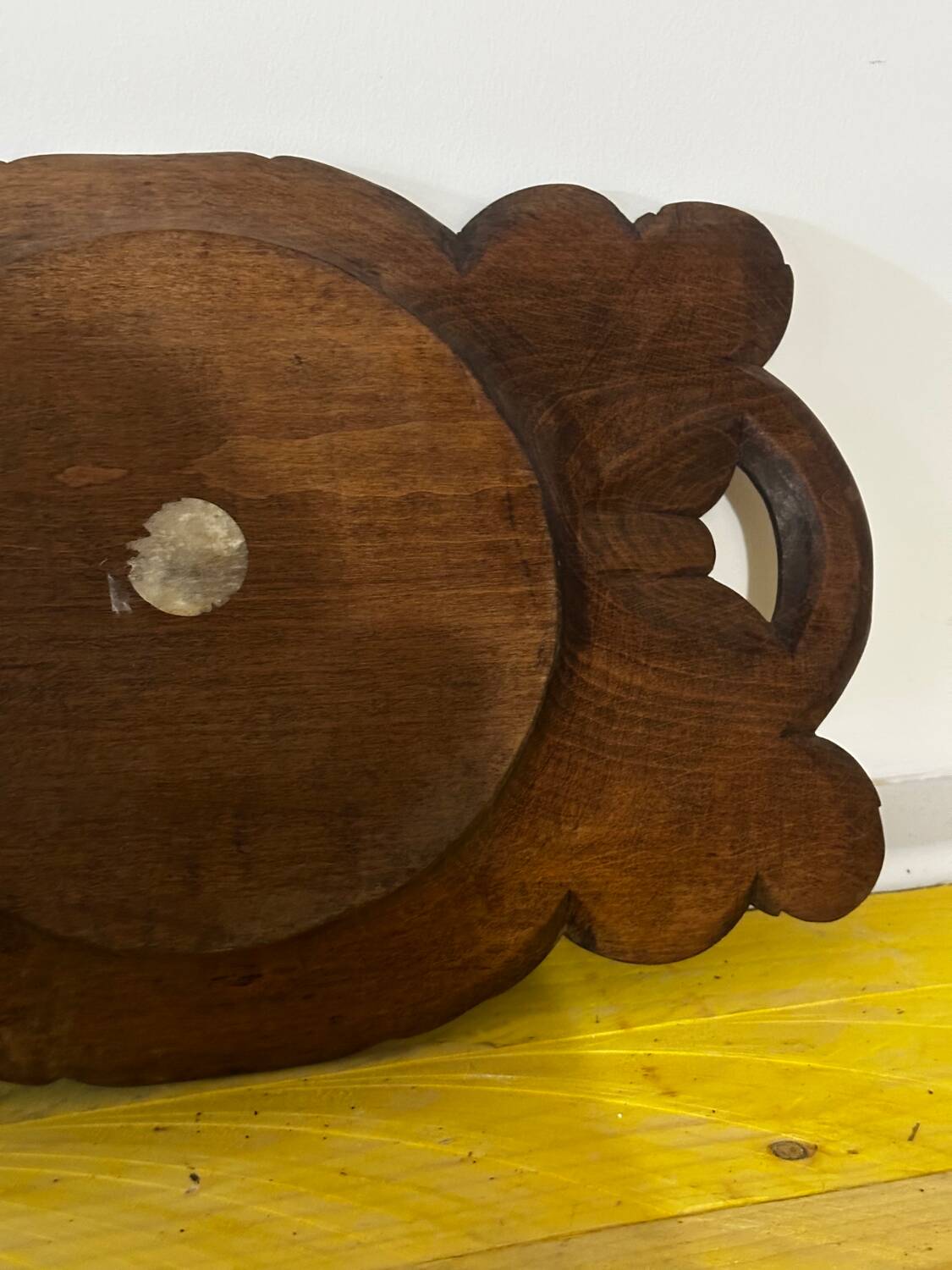 Basket or Pocket Emptying from the 1950s in Carved Wood signed A. Bouchez