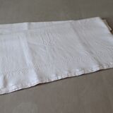 Old linen sheet early twentieth monogrammed & hand embroidered