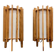 Ib fabiansen wooden space age table lamps by fog and mørup - denmark - 1960s