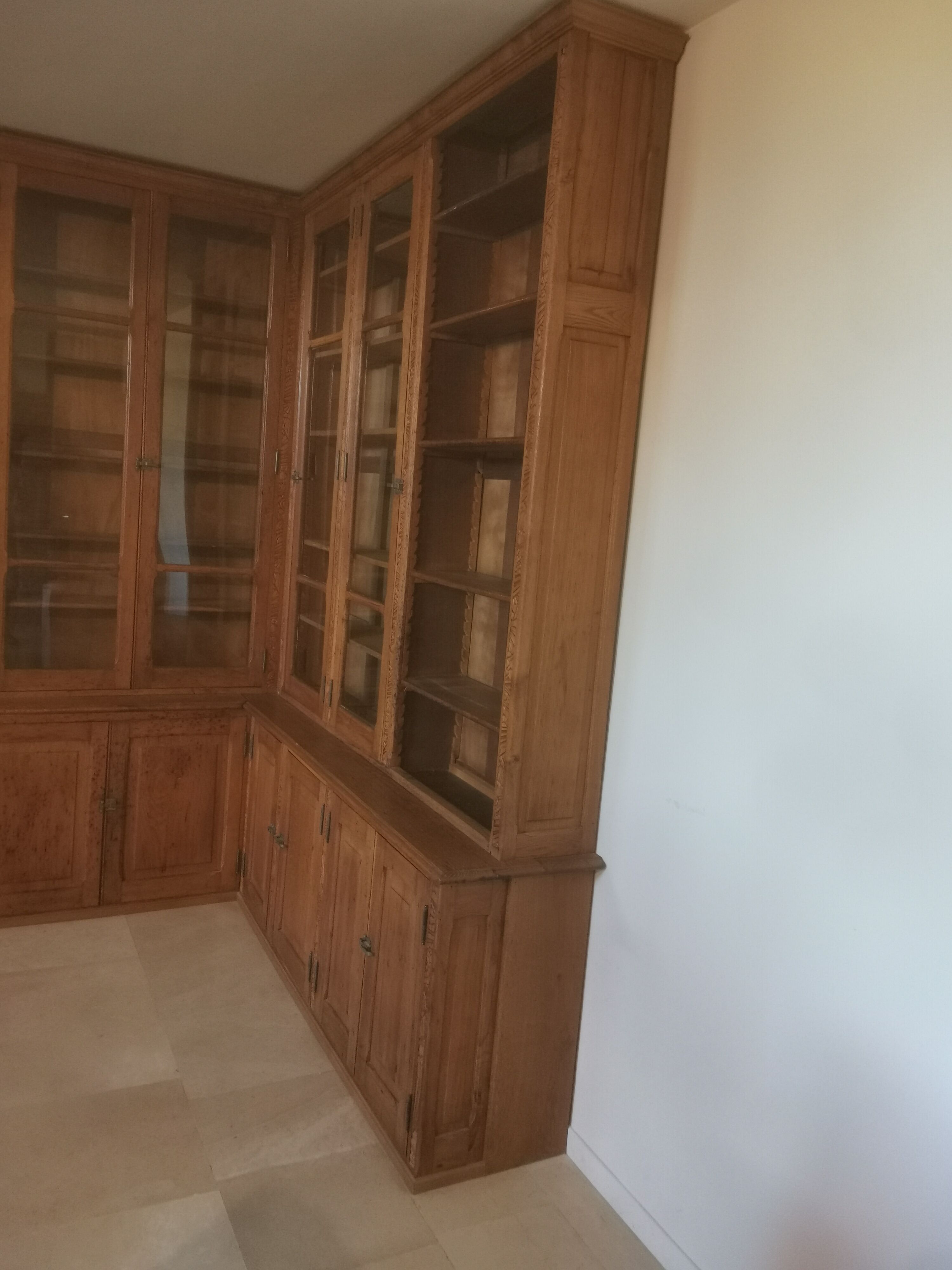 Old pharmacy furniture at an angle