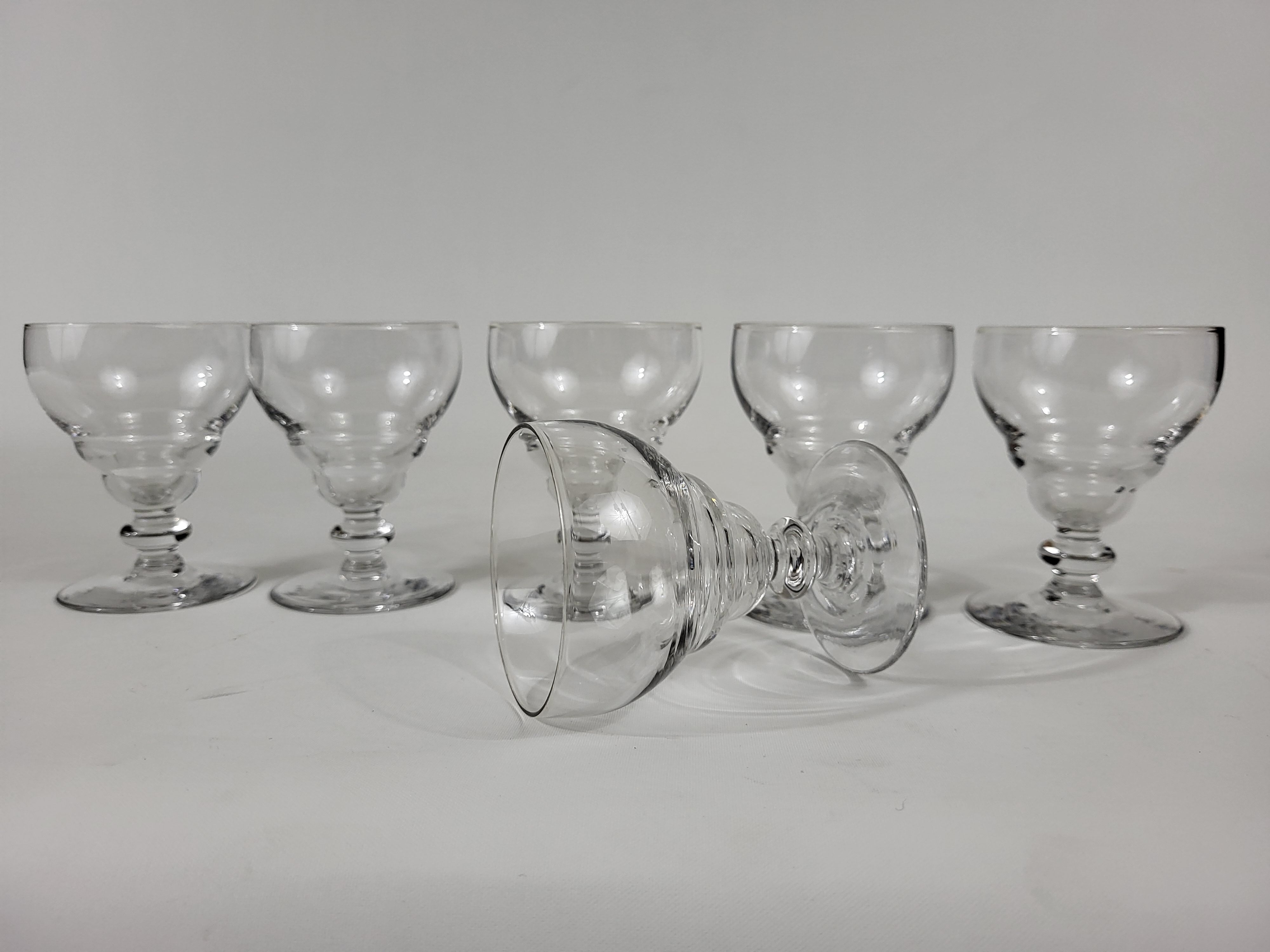 Set of 6 glasses aperitif blown glass