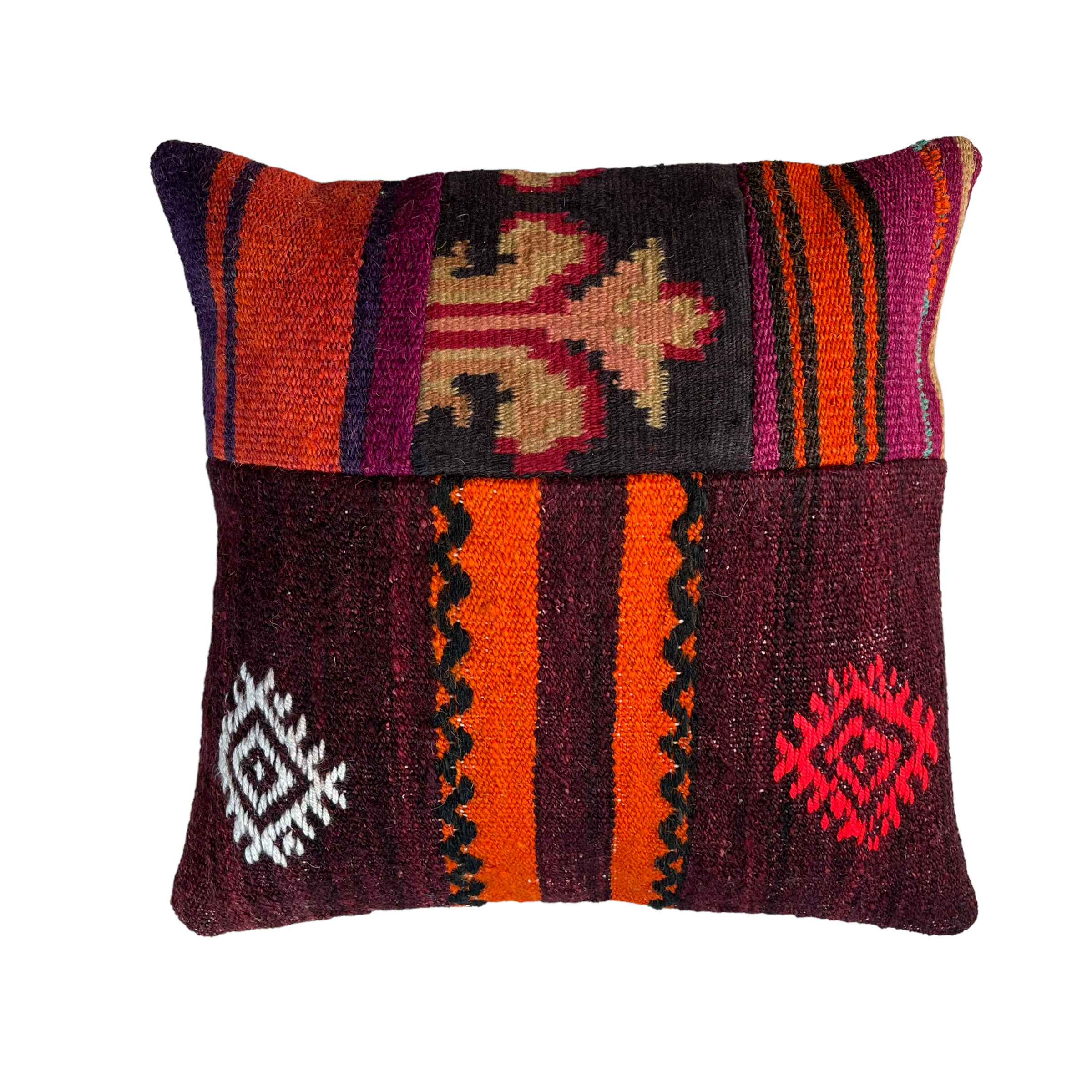 Vintage turkish kilim cushion cover, 40 x 40 cm