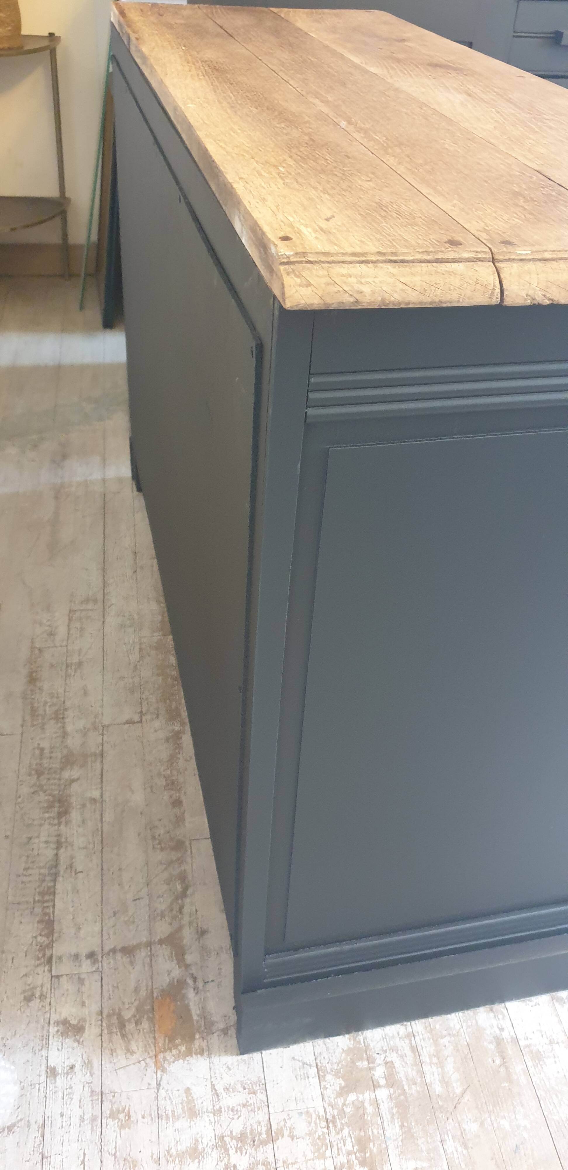 Buffet noir en bois massif