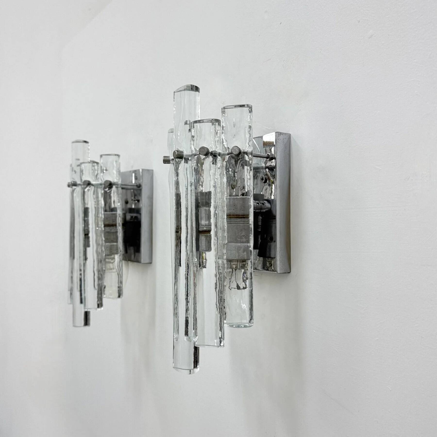 German crystal rod sconces from Kinkeldey, 1970s, set of 2