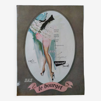 A low fashion paper advertisement from le bourget from a period magazine from 1956