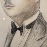 Old painting, portrait of a gentleman, dated 1928 located in Naples