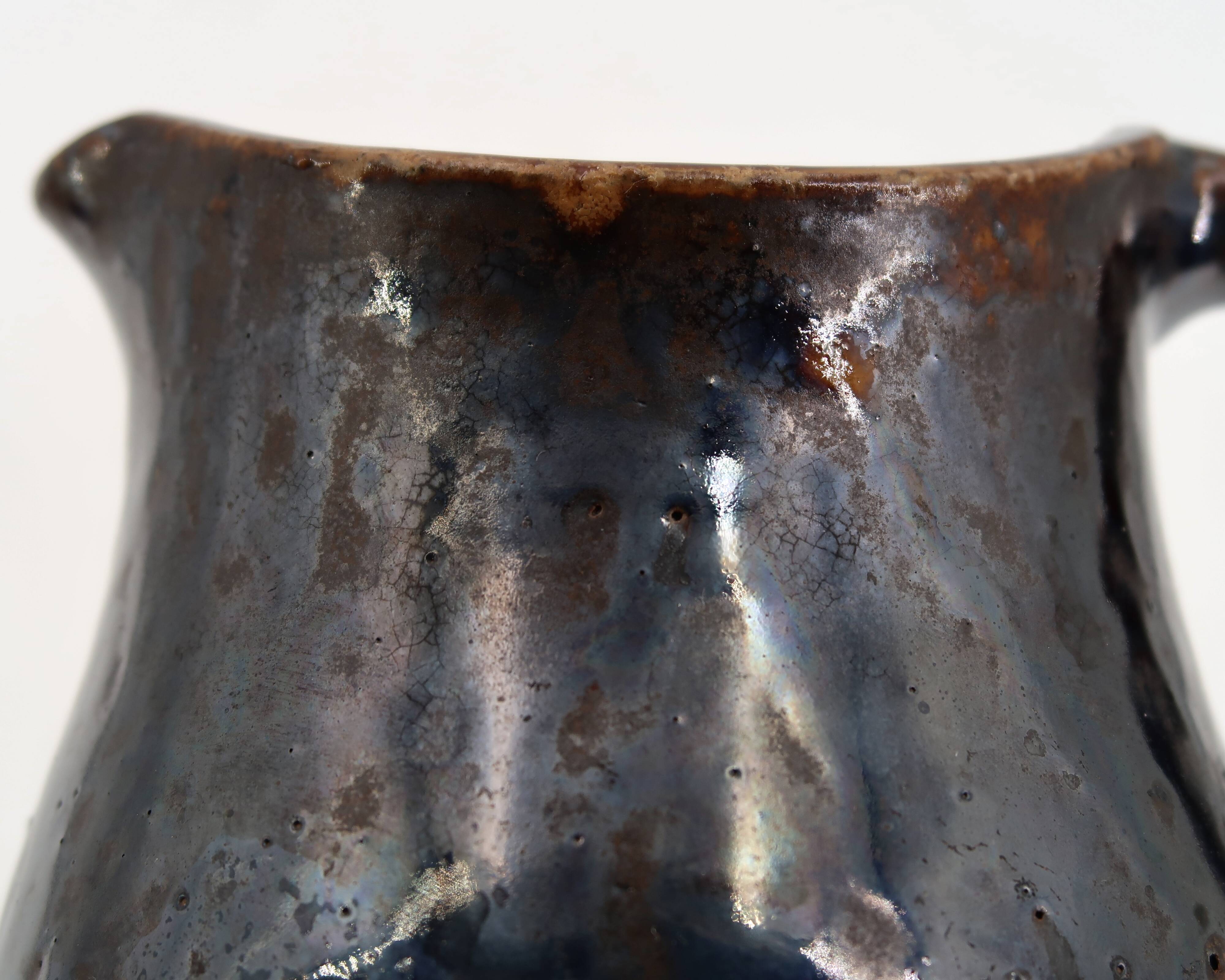 Black stoneware pitcher by Jean Talbot, La Borne ceramics from the 1940s.