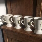 4 flowery coffee cups