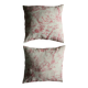 Paire Coussins Toile de Jouy rose ancienne