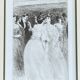 Black ink drawing of people from the Art Nouveau period