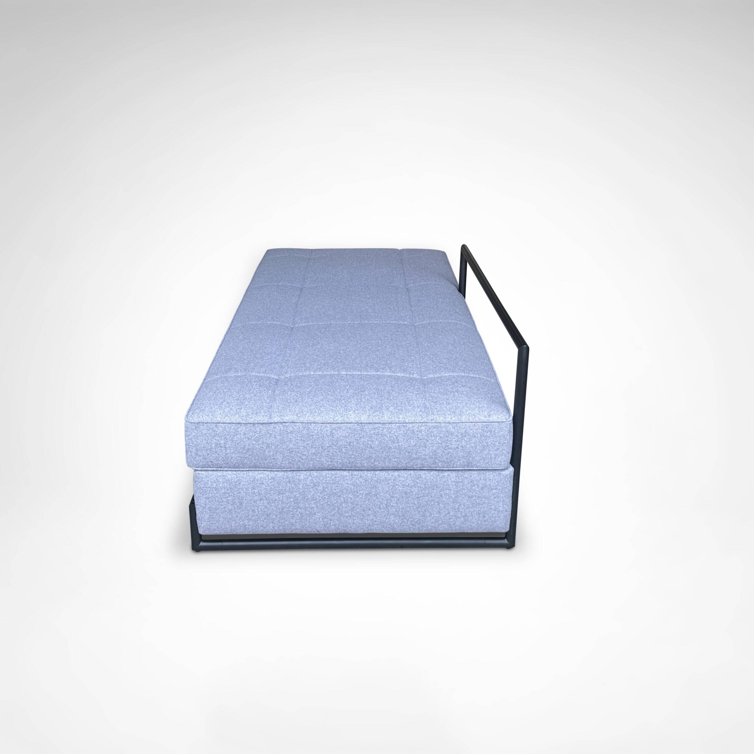 Day Bed by Eileen Gray in black metal and Kvadrat wool fabric for Classicon