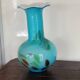 vintage turquoise opaline vase from the 60s