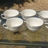 Serving of 8 golden porcelain coffee cups Villeroy and Boch Saar 50s/60s