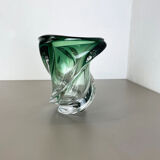 Heavy 5,1kg Crystal "Wave" Glass Vase Object by Val Saint Lambert, Belgium 1960s