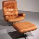 Vintage de Sede S 231 Leather armchair & ottoman, Switzerland 1960s
