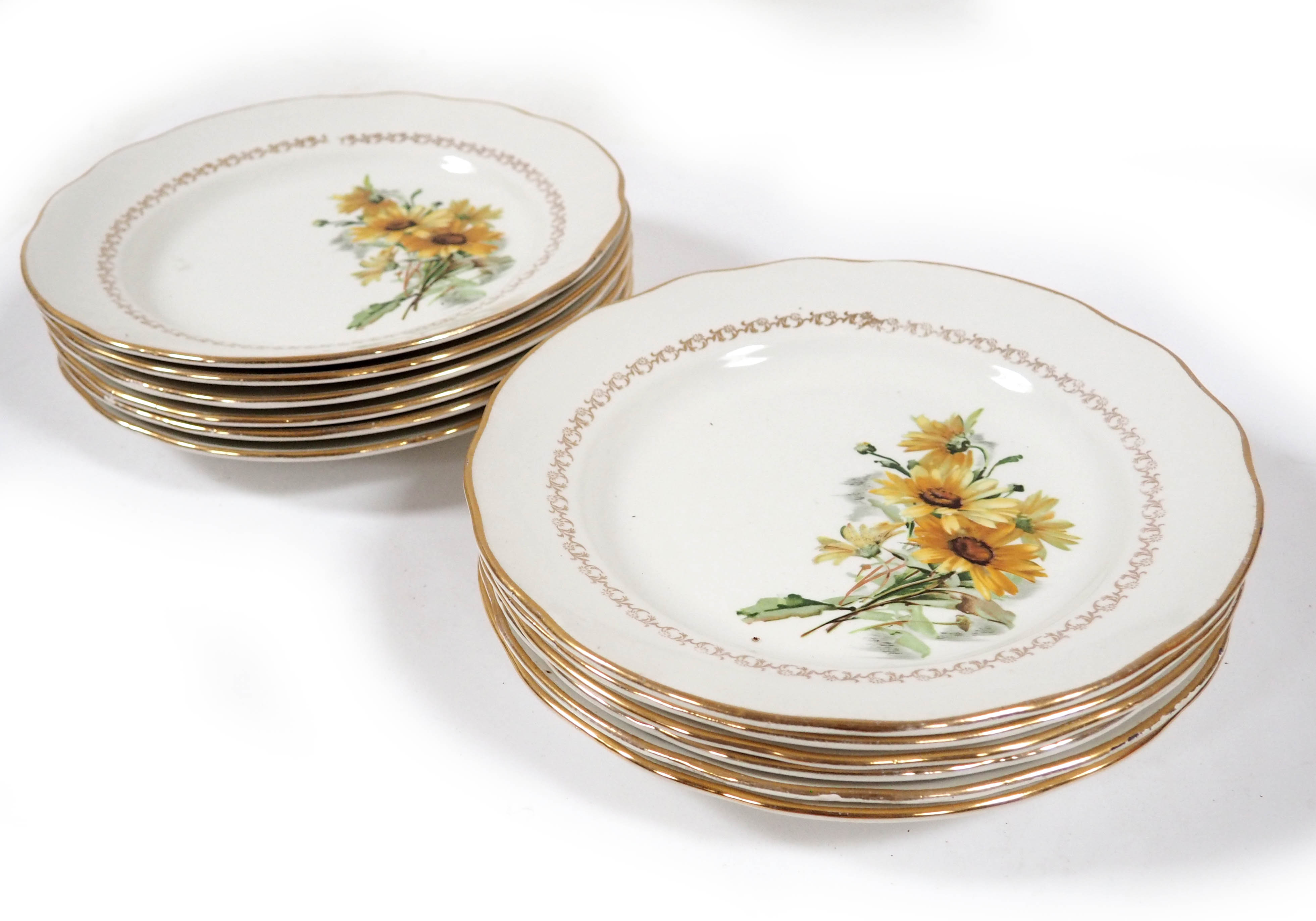 Series of 12 gien Sunflower Plates