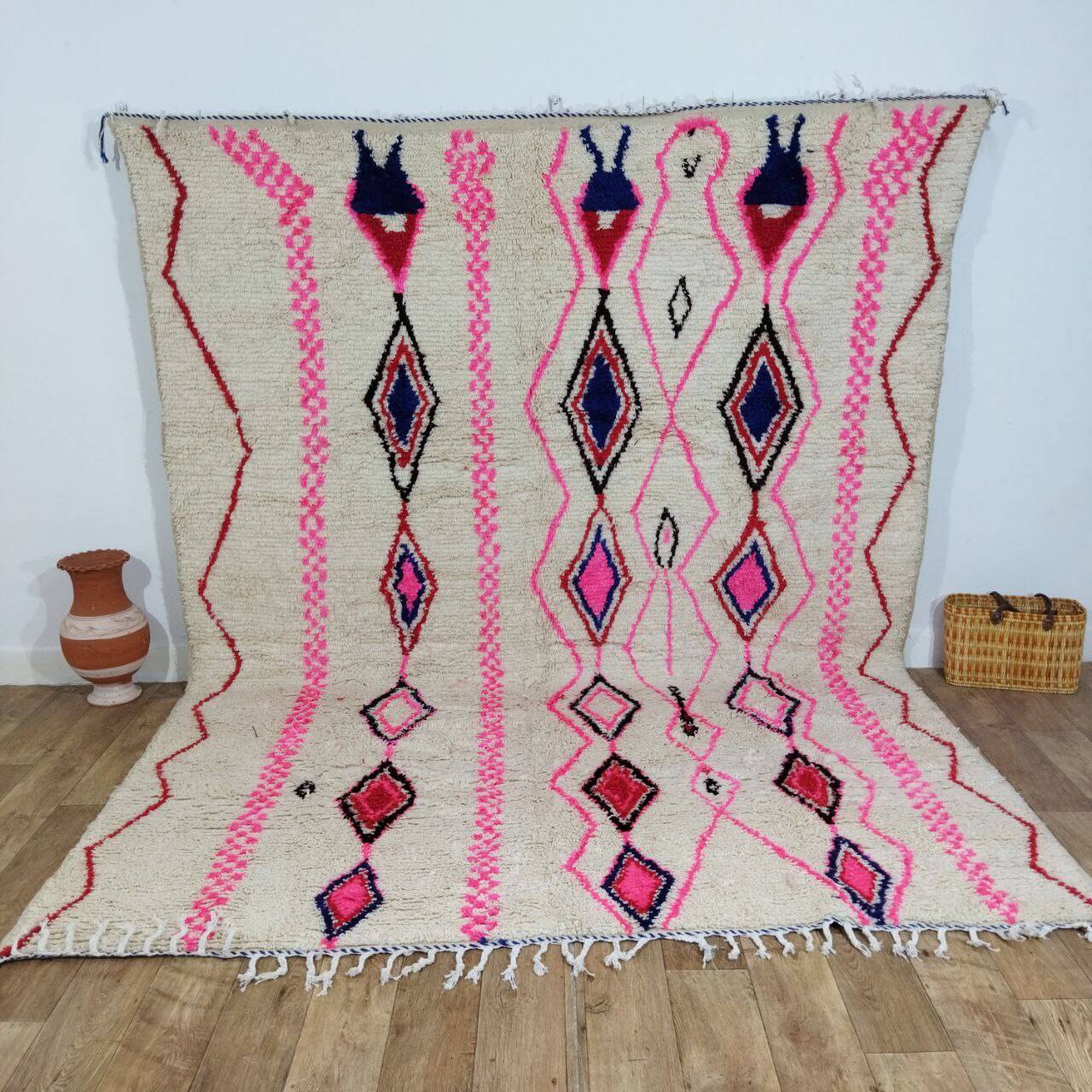 Handmade wool Berber rug 310 x 240 cm