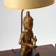 Paire de lampes  de table Bouddha en bois avec abat-jours