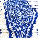 Vintage Azilal rug 290x196 cm - Blue geometric patterns